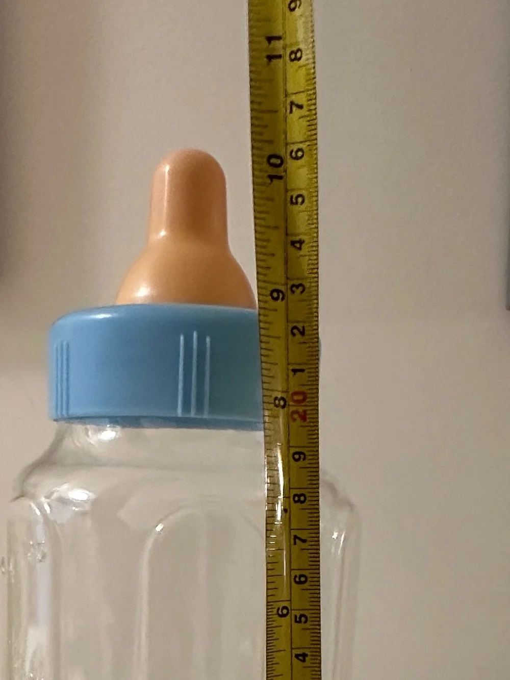 Baby Shower Decor Large Clear Bottle,  Blue Cap, Favor Prize Decoration Bank